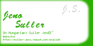 jeno suller business card